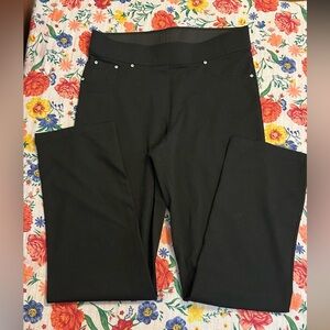 Vintage Rebecca Malone Black Textured Elastic Waistband Pants